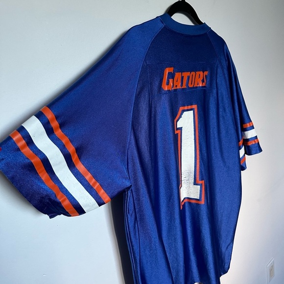 Vintage Nike Florida Gators NCAA Football Jersey #1 Blue Orange Men's Size Large - Picture 13 of 14